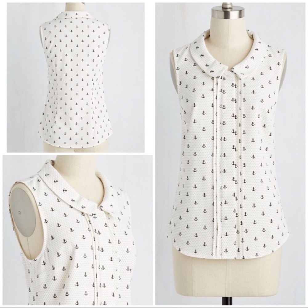 🎉MOVING SALE🎉 ModCloth anchor collar top - 2X